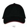 Gorra Long Beach de Sol'S — Talla: TUN, Color: NEGRO/ROJO