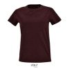 Camiseta Ajustada De Mujer Con Cuello Redondo Imperial Fit Women — Talla: XXL, Color: Oxblood jaspeado