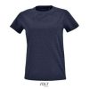 Camiseta Ajustada De Mujer Con Cuello Redondo Imperial Fit Women — Talla: XXL, Color: Denim jaspeado