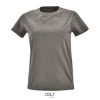 Camiseta Ajustada De Mujer Con Cuello Redondo Imperial Fit Women — Talla: XXL, Color: Gris mezcla