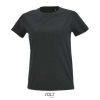 Camiseta Ajustada De Mujer Con Cuello Redondo Imperial Fit Women — Talla: XXL, Color: GRIS OSCURO