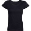 Camiseta Mujer Cortada Y Cosida Manga Corta Rtp Apparel Tempo 145 Women — Talla: XXL, Color: Negro profundo