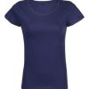 Camiseta Mujer Cortada Y Cosida Manga Corta Rtp Apparel Tempo 145 Women — Talla: XXL, Color: French marino