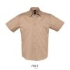 Camisa Hombre Algodón Twill Manga Corta Brooklyn — Talla: XXL, Color: BEIGE
