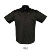 Camisa Hombre Algodón Twill Manga Corta Brooklyn — Talla: XXL, Color: NEGRO