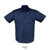 Camisa Hombre Algodón Twill Manga Corta Brooklyn — Talla: XXL, Color: French marino