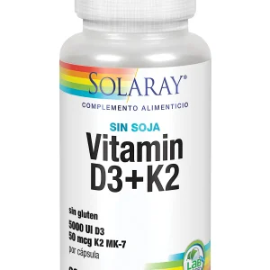 Solaray Vitamina D3 y K2 60 VCaps 5000 Ui