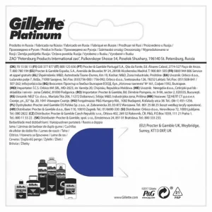 Gillette Platinum Hojas De Afeitar Para Hombre. 5 Uds.