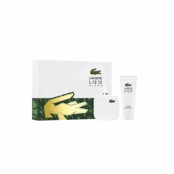 Lacoste L.12.12 Blanc Men Eau De Toilette Spray 100ml Set 2 Piezas