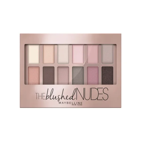 Maybelline The Blushed Nudes Paleta De Sombras De Ojos 12 Sombras Colores Nude y Rosas- 9.6g