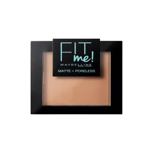 Maybelline Polvos Matificantes Fit Me Mate y Afinaporos Tono 250 Sun Beige Pieles Medias Oscuras - 9g