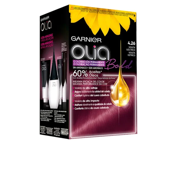 Garnier Olia Coloración Permanente 4.26-Violeta Eléctrico 4 Piezas