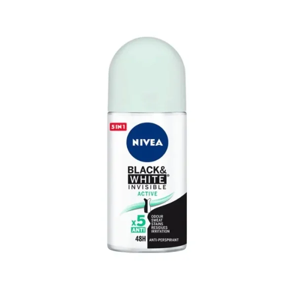 Nivea Black and White Invisible Active Desodorante Roll On 50ml