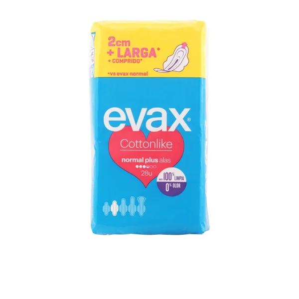 Evax Cottonlike Compresas Con Alas Normal Plus 28 Unidades