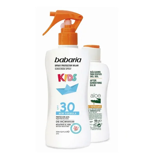 Babaria Solar Infantil Leche Protectora Resistente Al Agua Spf30 Spray 200ml Set 2 Piezas