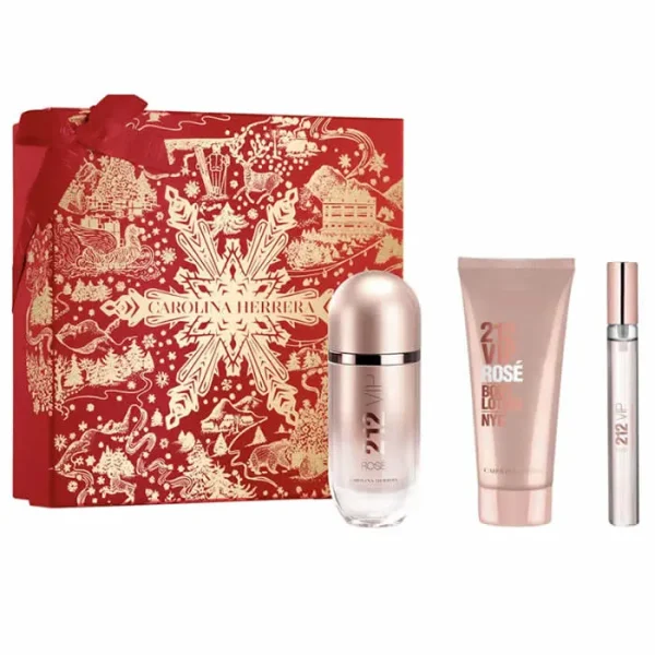 Carolina Herrera 212 Vip Rose Eau De Perfume Spray 80ml Set 3 Piezas