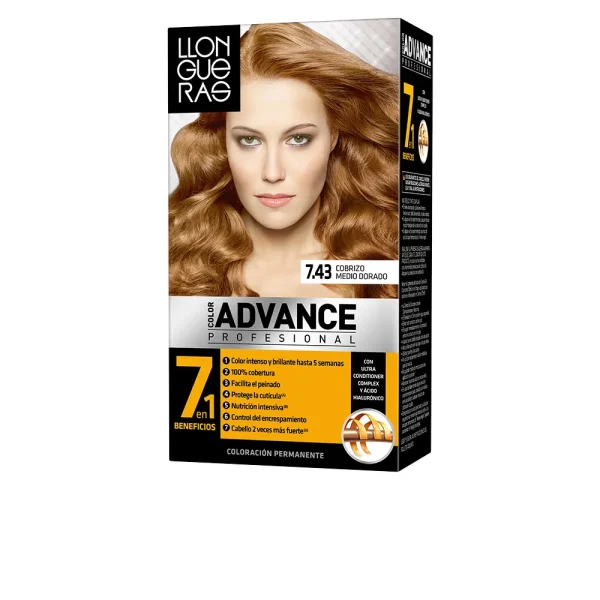 Llongueras Color Advance Hair Colour 7.43 Cobrizo Medio Dorado
