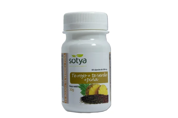 Sotya Te Verde. Te Rojo y Piña 500 Mg Caps 60u