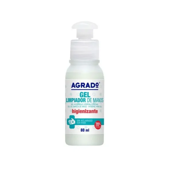 Agrado Gel Limpiador De Manos Higienizante 78% vol Alcohol 80ml