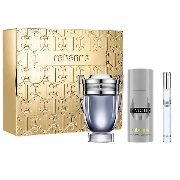 Paco Rabanne Invictus Eau De Toilette Spray 100ml Set 3 Piezas