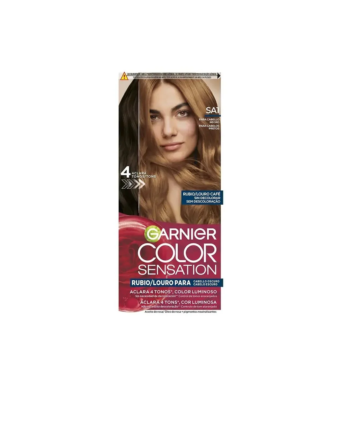 Garnier Color Sensation Tinte Rubio Luminoso Sin Decoloración Para Cabello Oscuro Louro Café 5 U