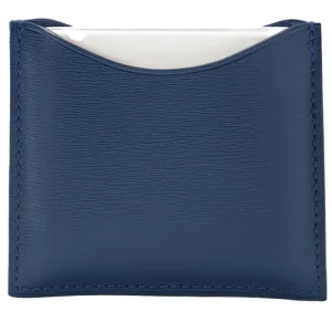 La Bouche Rouge Navy Blue Leather Compact Case