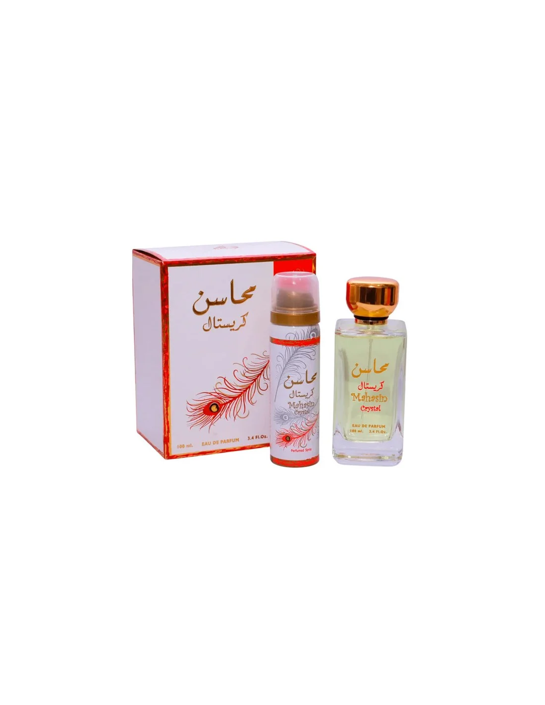Lattafa Mahasin Crystal Edp Spray 100ml Desodorante Spray 50ml Sets