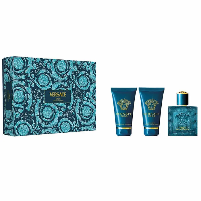 Versace Eros Eau De Toilette Spray 50ml Set 3 Piezas
