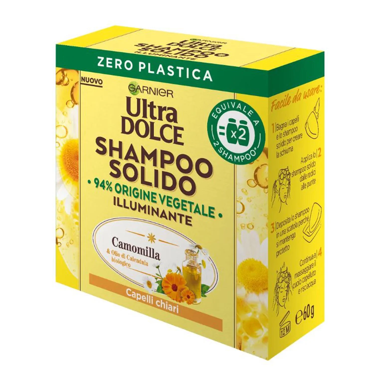 Garnier Ultra-Dolce Champu Solido Camomilla 60g 1 Garnier Ultra-Dolce Champu Solido Camomilla 60g