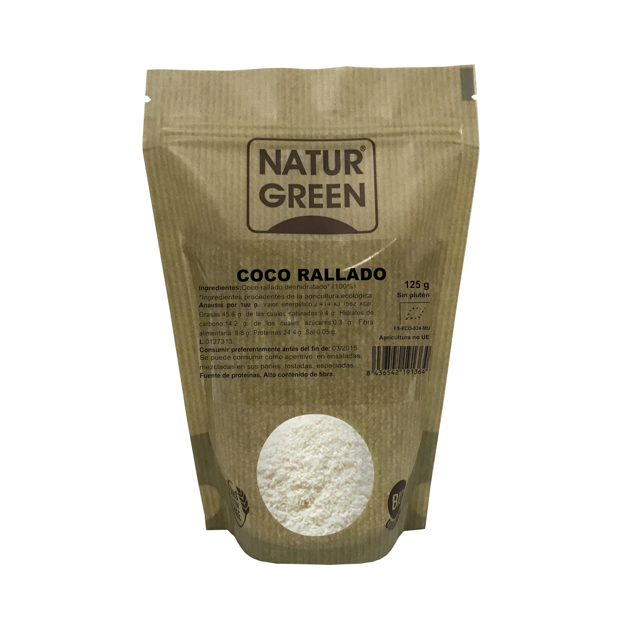 Naturgreen Coco Rallado Bio 125g 1 Naturgreen Coco Rallado Bio 125g